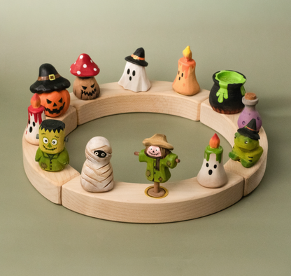 BumbuToys Fugurine en bois pour couronne de céébration Bougie Verte magique