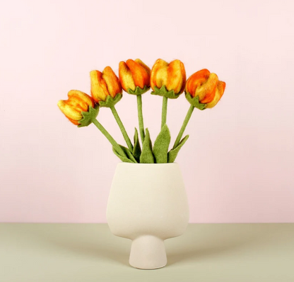Sjaal met Verhaal Tulpen van wolvilt - per stuk