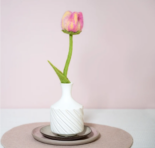 Sjaal met Verhaal Tulpen van wolvilt - per stuk
