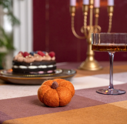 Kleine pompoen van vilt - Oranje