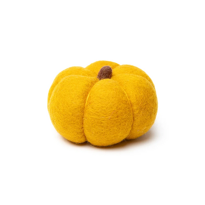 Citrouille Large en feutrine de laine - Jaune moutarde