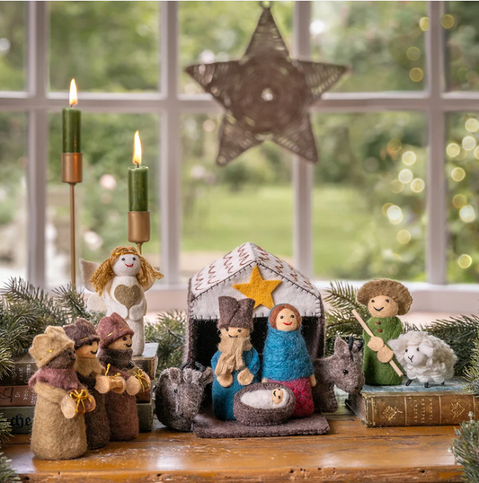 Crèche de Noël en feutrine de laine Couleur