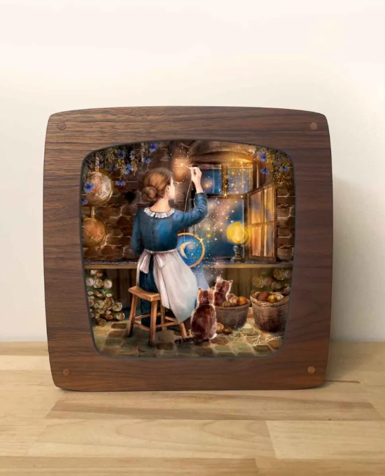 Kaart om in de Magische Lamp te plaatsen - Illustratrice Esther Iris - The seamstress of stars