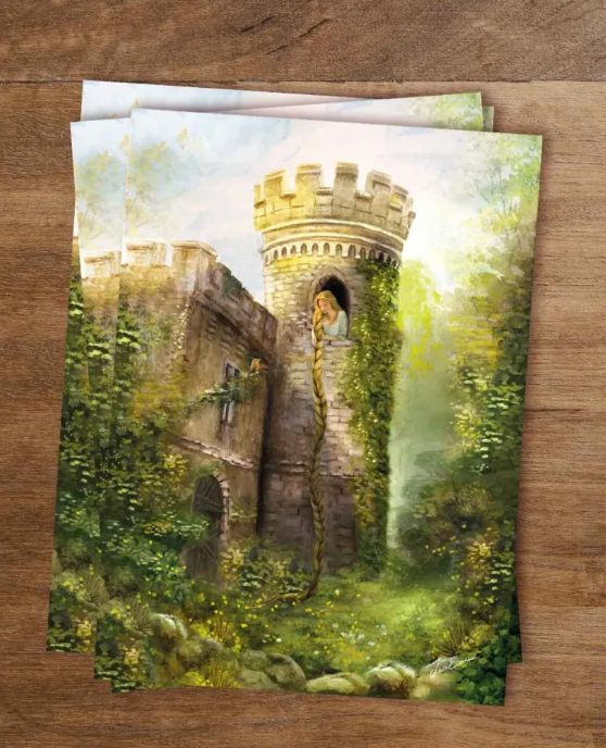 Ansichtkaart - Esther Iris - Rapunzel sprookje van de gebroeders Grimm