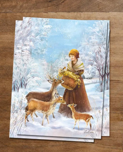 Ansichtkaart - Esther Iris - The Deer Feeder