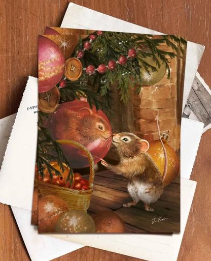 Ansichtkaart - Esther Iris - Onder de kerstboom