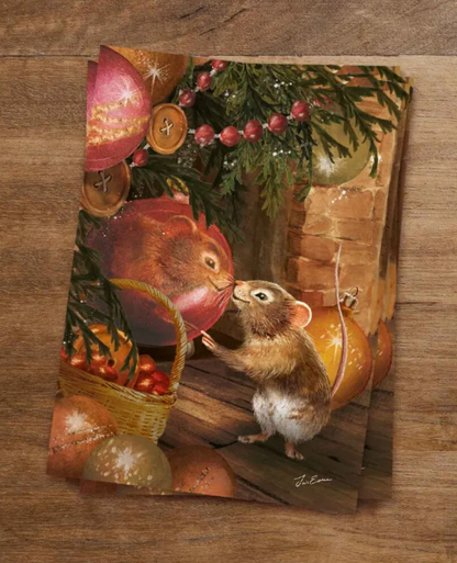 Ansichtkaart - Esther Iris - Onder de kerstboom