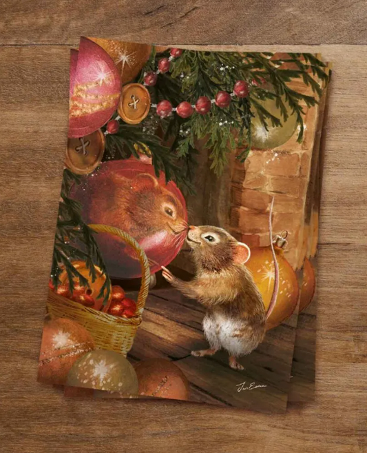 Ansichtkaart - Esther Iris - Onder de kerstboom