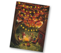 Carte postale Ambiance feu de camp - Illustratrice E. Bennink