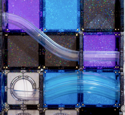 Connetix Circuit à billes Galaxy - 59 pièces pailletées et 2 balles lumineuses