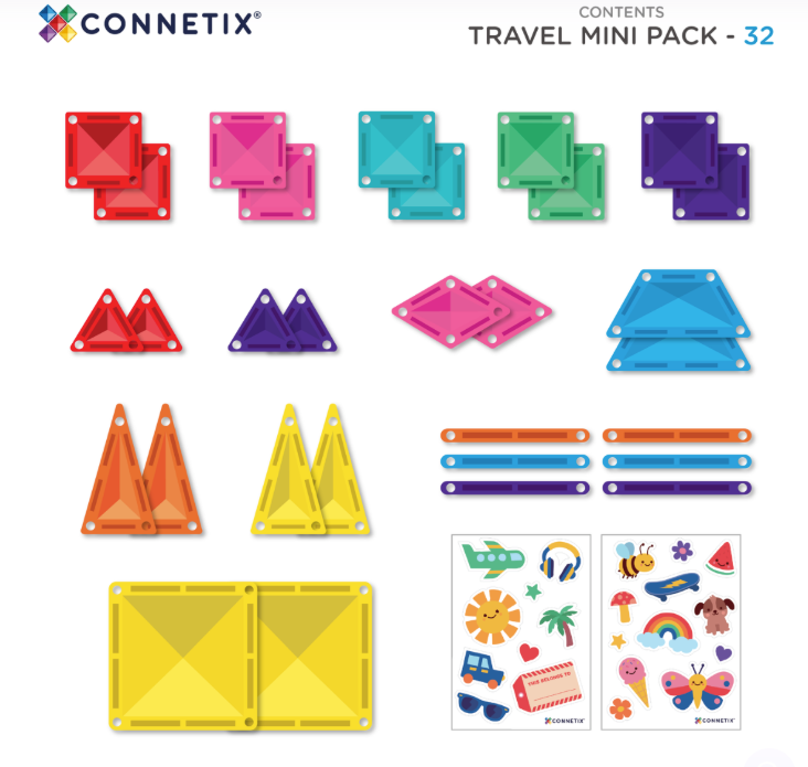 Connetix Reismagnispeelgoed Mini Pack - 32 stuks