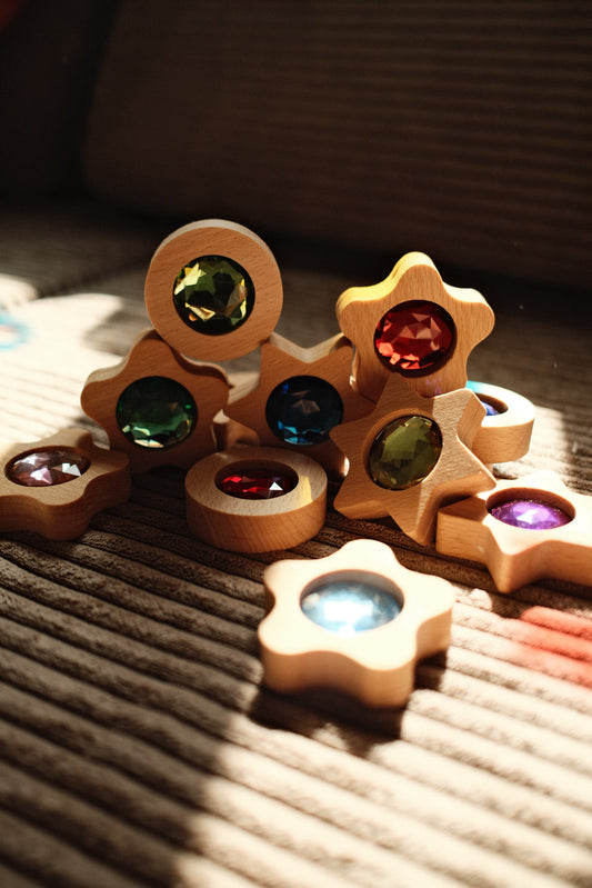 Bauspiel Fonkelstenen in diverse vormen – Set van 8