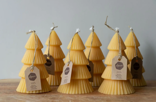 Dipam Bougie en forme d'Arbre de Noël - Cire d'abeille