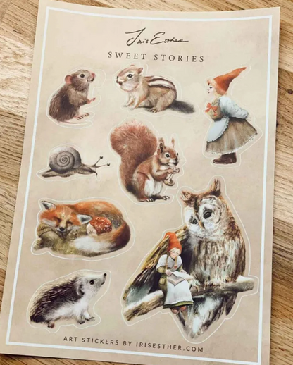 Sweet Stories-stickerblad - Illustratrice Esther Iris