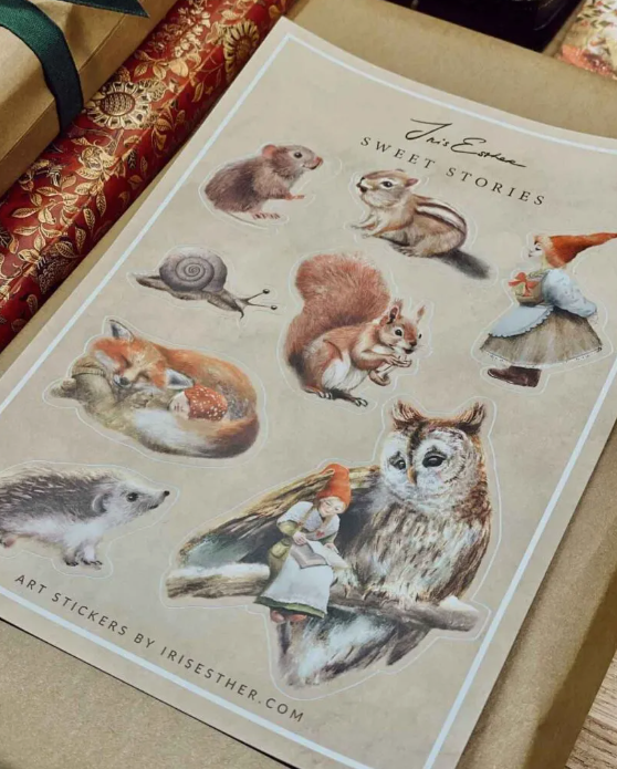 Sweet Stories-stickerblad - Illustratrice Esther Iris