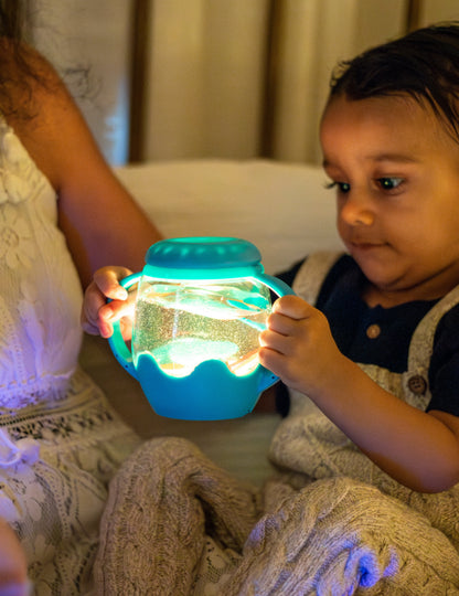 Glo Pals Mini Bouteille sensorielle Bleue avec Fillers