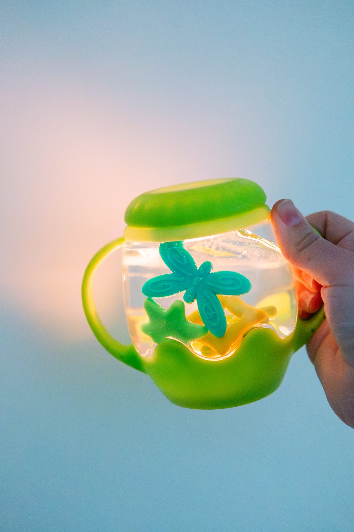 Glo Pals Mini Bouteille sensorielle Vert avec Fillers