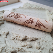 Kiddi Rouleau tampon en bois Dino