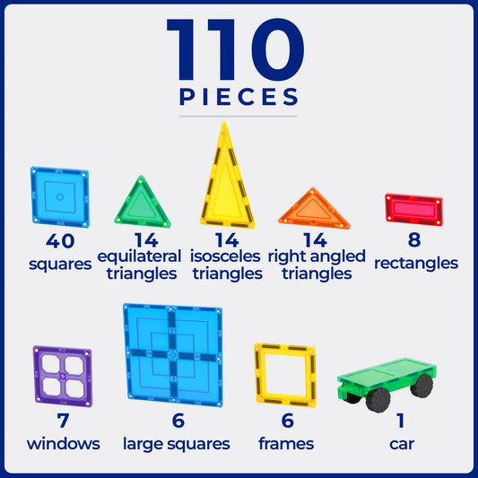 TileTek magnetische tegels bouwset van Learn & Grow Toys - 110-delig