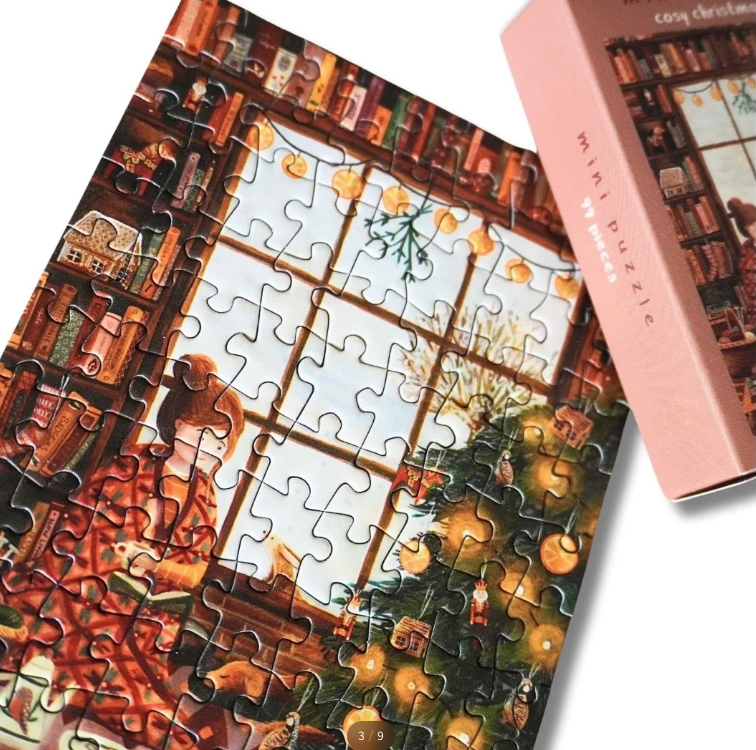 Mini puzzel Cosy Christmas - 99 stukjes Illustratrice E. Bennink