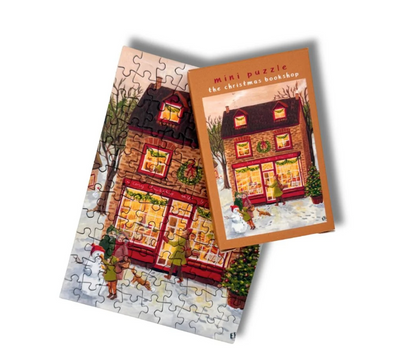 Mini-puzzel De kerstboekwinkel - 99 stukjes Illustratrice E. Bennink