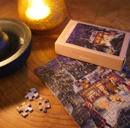 Mini-puzzel Winterviering - 99 stukjes Illustratrice E. Bennink