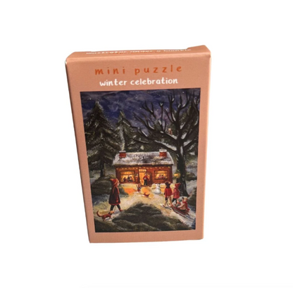 Mini-puzzel Winterviering - 99 stukjes Illustratrice E. Bennink
