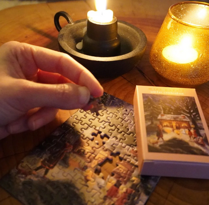 Mini-puzzel Winterviering - 99 stukjes Illustratrice E. Bennink