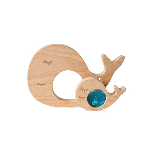 Petit Boum sensorisch houten speelgoed Walvis en zijn kleintje