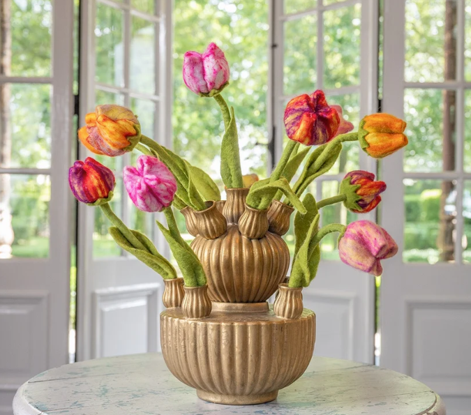 Sjaal met Verhaal Tulpen van wolvilt - per stuk