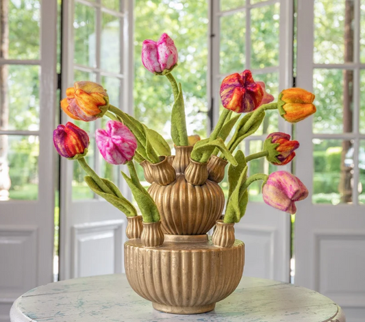 Sjaal met Verhaal Tulpen van wolvilt - per stuk
