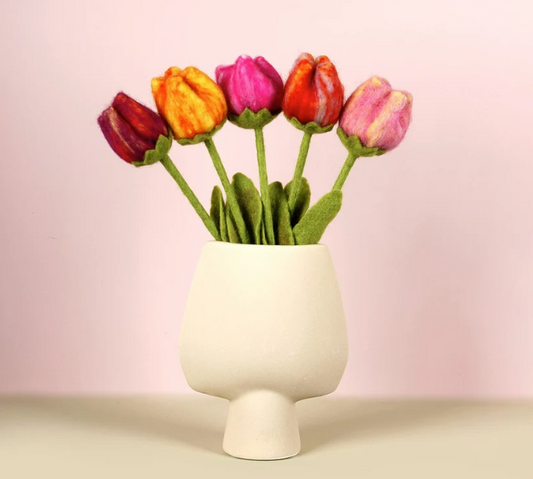 Sjaal met Verhaal Tulpen van wolvilt - per stuk