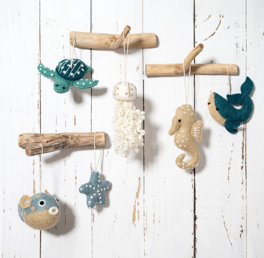 Vilten hangers van wol - De oceaan