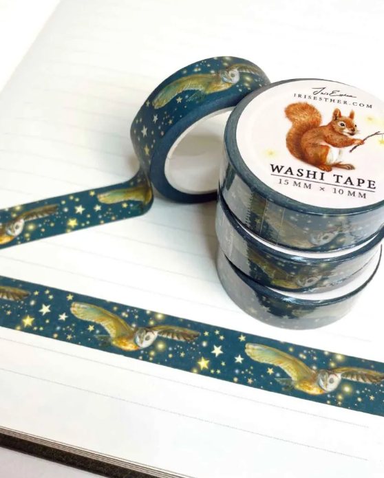 Washi Tape Owl and Stars - Illustratrice Esther Iris