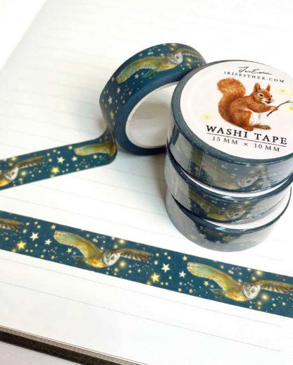 Washi Tape Owl and Stars - Illustratrice Esther Iris