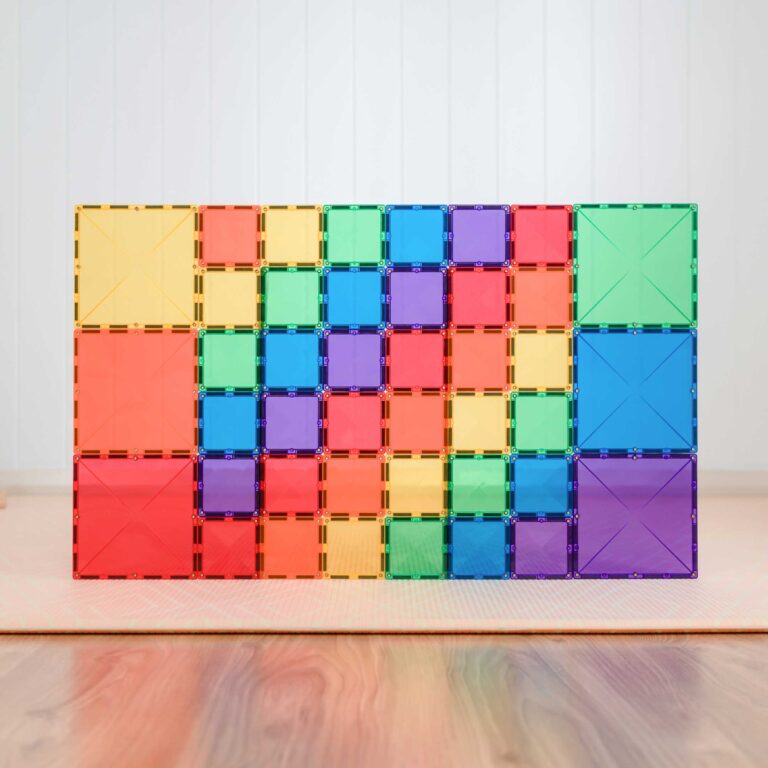 Connetix Tiles Pack de carrés Arc-en-ciel - 42 pièces