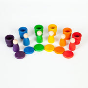 6 Nins et 6 Pots colorés avec couvercle Grapat