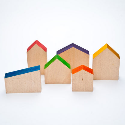 6 Maisons et 6 Nins en bois Grapat