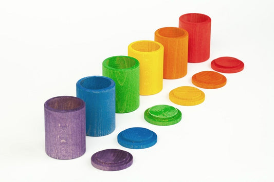 6 Bols colorés en bois avec couvercle Grapat