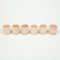 Lot de 6 Petits pots en bois Naturel Grapat