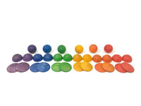 Sphères, boules et disques en bois - Lot de 30 pièces Grapat