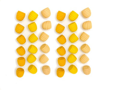 Mandala Petit pot de miel jaune en bois - Lot de 36 Grapat