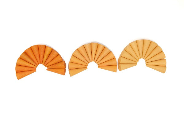 Mandala Mini cônes en bois orange - Lot de 36 Grapat