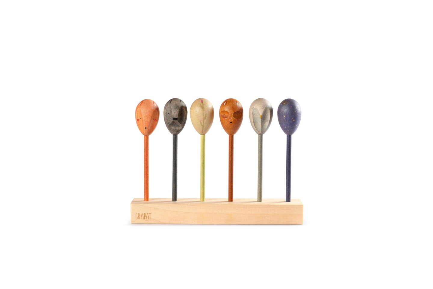 Twin-souls puppets Marionnettes en bois aux 2 visages Grapat