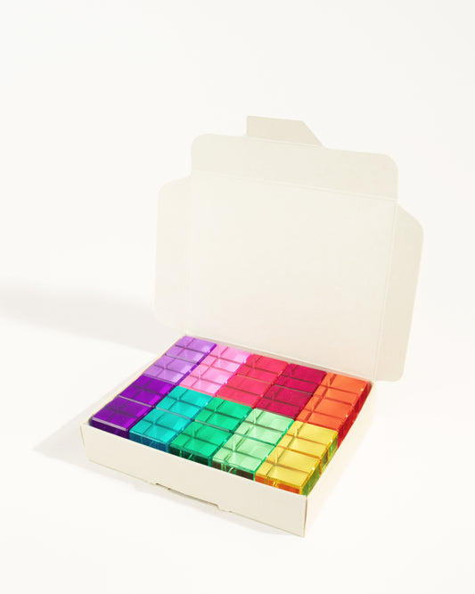 20 doorschijnende gekleurde Pastel Bauspiel-blokken