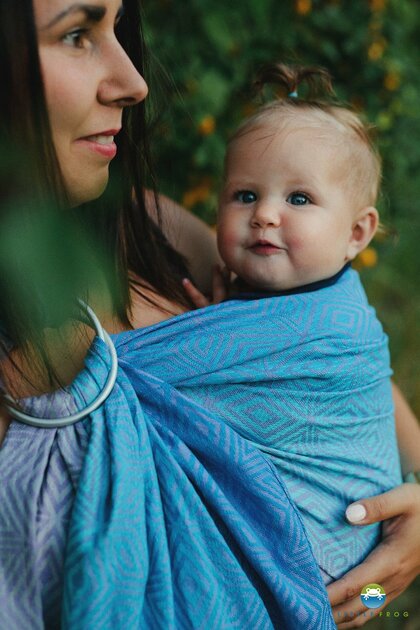 Little Frog Ringsling Jacquard Blueberry Cube