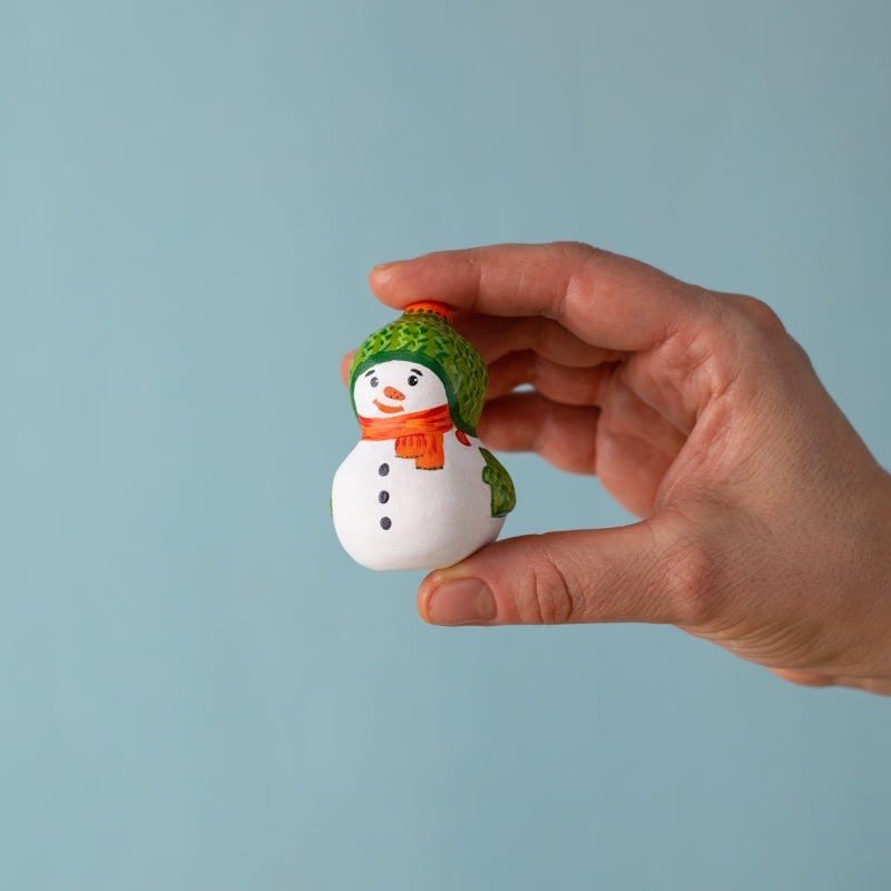 BumbuToys Figurine en bois pour couronne de célébration - Bonhomme de neige