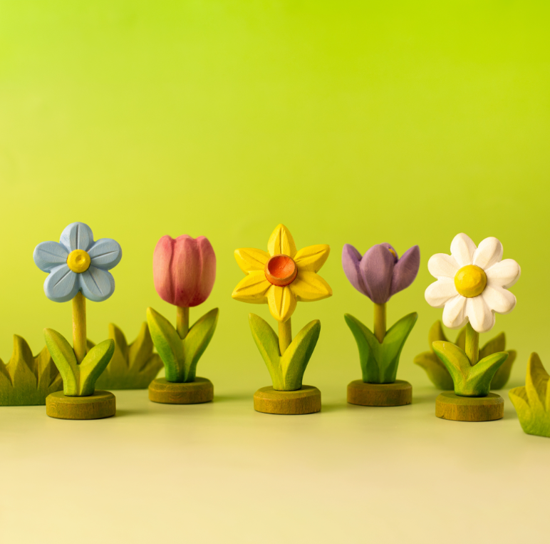 BumbuToys Figurine en bois pour couronne de célébration - Tulipe