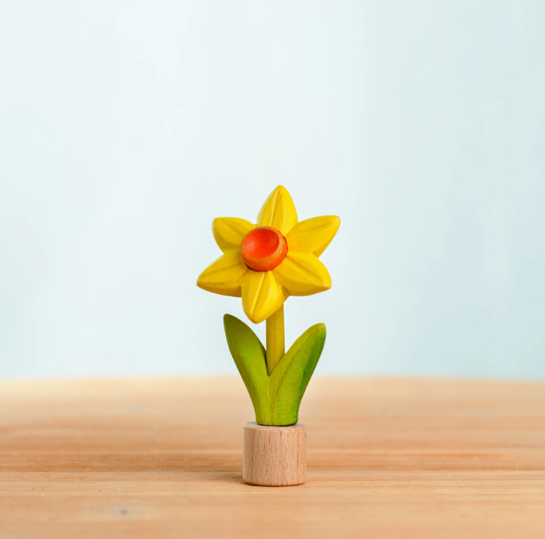 BumbuToys Figurine en bois pour couronne de célébration - Jonquille