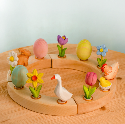 BumbuToys Figurine en bois pour couronne de célébration - Poussin